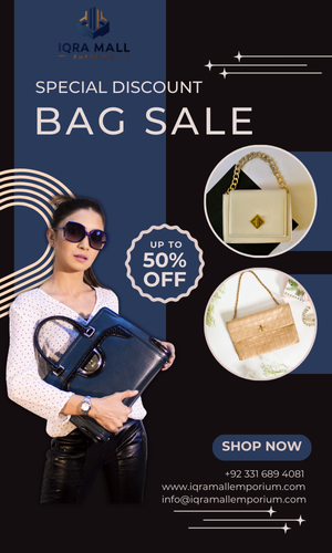 Black and Blue Modern Bag Sale Flyer